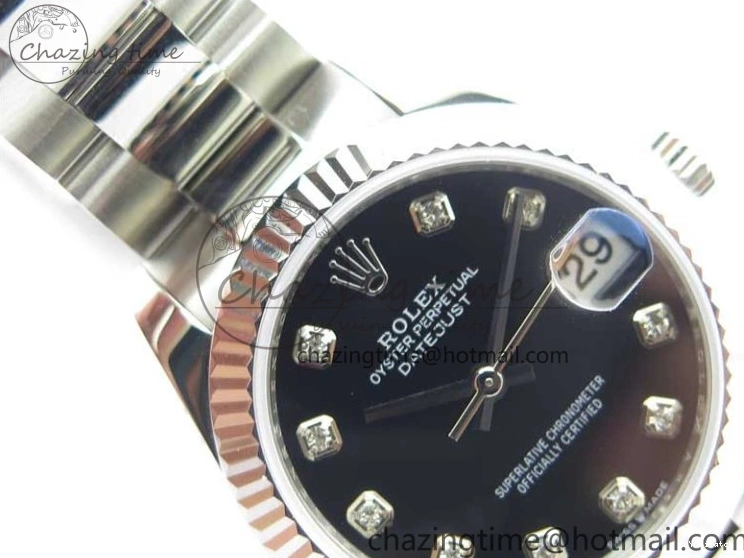 278271 Datejust Maker Edition Best SS Oyster BP 31mm Bracelet Black on Crystal Dial 1223